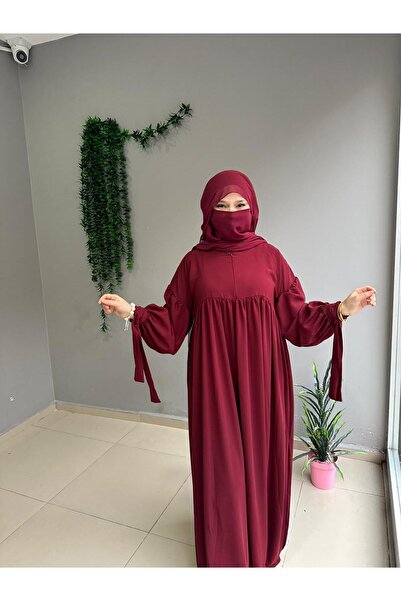 Yüsra Collection Ferace Hijab Liza Sleeve Tie Dress