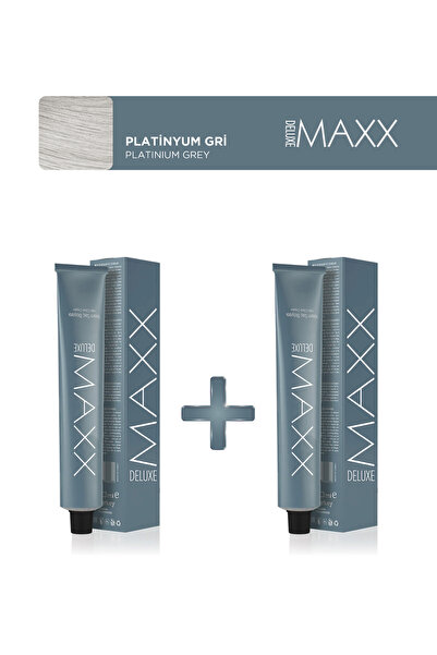 MAXX DELUXE 2'li Tüp Saç Boyası 60 ml Platinyum Gri