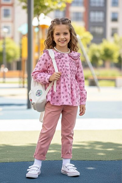 Minigimin Cicileri Set cămașă și pantaloni roz pentru mine mini - Detaliu gul...