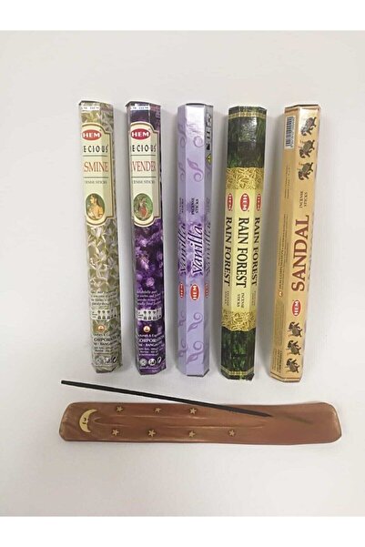 BUHANA HEDİYELİK Tütsü Hem Sandal Vanilya,lavanta,yasemin,yağmur Ormanı 5 Pak...
