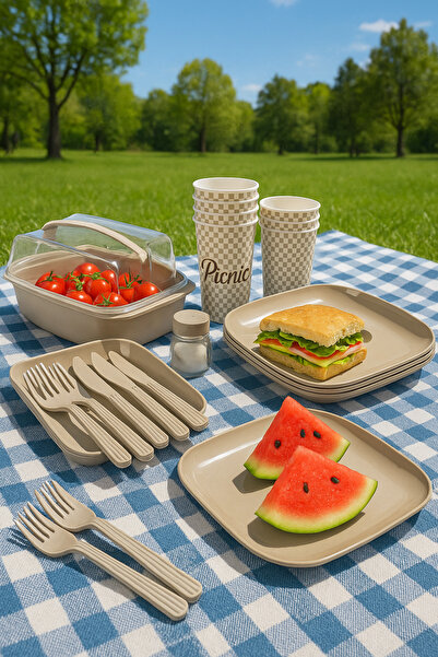 Sowo Home طقم نزهة 32 قطعة لـ 6 أشخاص