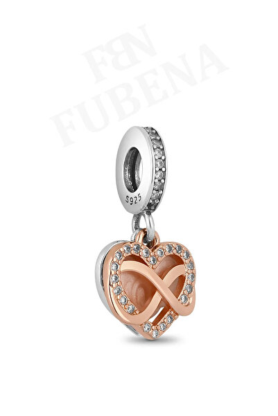 Fubena 925 Ayar Gümüş Işıltılı Sonsuz Sevgi Sallantılı Charm