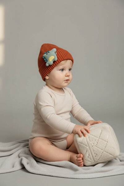 Soft and Baby Помаранчева шапка «Динозавр»