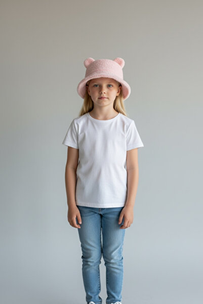 Kitti Çocuk Peluş Şapka Kulaklı Fötr 4-7 Yaş