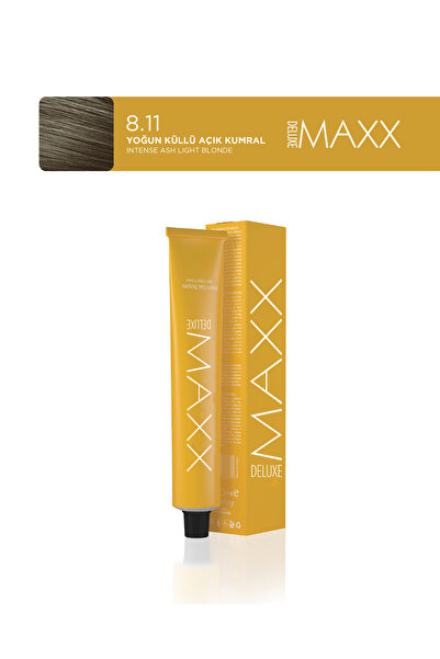MAXX DELUXE Tüp Saç Boyası 100 ml 8.11 Yoğun Küllü Açık Kumral