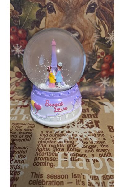 shop Büyük Boy Kar Küresi Püskürtmeli,Işıklı Müzikli Çift Temalı Yılbaşı Hedi...