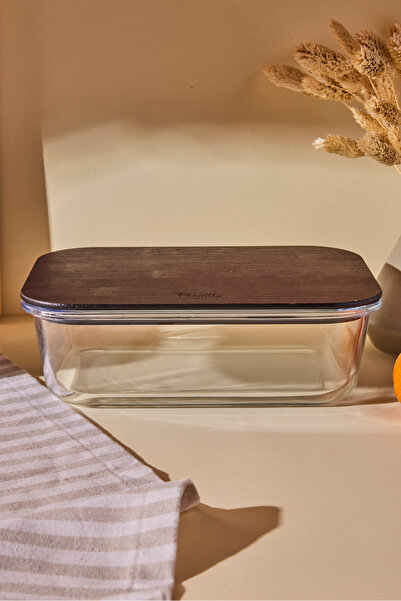 Perotti حاوية تخزين زجاجية مستطيلة الشكل من لوكى وود سعة 1500 مل