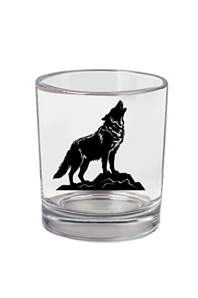 Özcan Tasarım كأس ويسكي مطبوع عليه ذئب - كأس ذئب