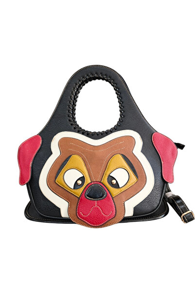 OEM Black casual women's bag with puppy design