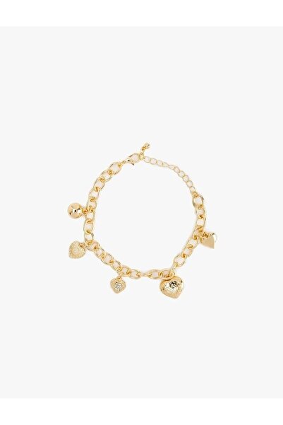 Koton Women's Accessory Chain Necklace with Layered Stone Charm Detail