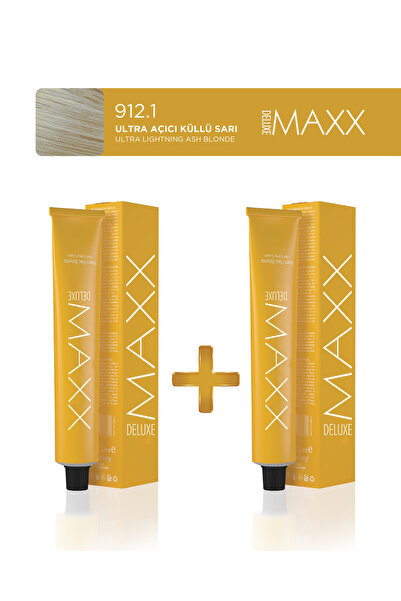 MAXX DELUXE 2'li Tüp Saç Boyası 100 ml 912.1 Ultra Açıcı Küllü Sarı