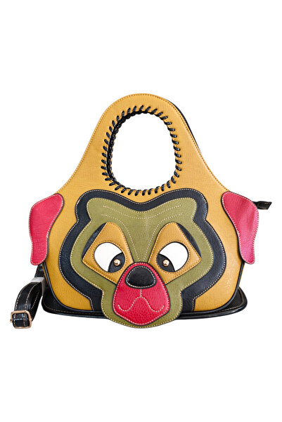 OEM Casual yellow handbag with dog design