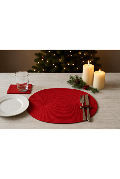 Secem Boutique Oval Supla with Spoon, Red American Serving Dish, Christmas Supla