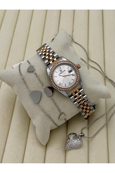 Daniel Klein Orijinal Kadın Kol Saati 2 Yıl Garantili Çelik Kolye Ve Bileklik Seti Dklrs17