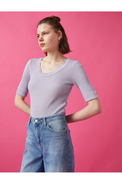 Koton Pulover de tricotaj cu decolteu în V cu mâneci 3/4