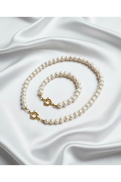 AERAS DESİNG Çeyrek,Gram,Ata Altın Asma Aparatlı Gerçek İnci Kolye ve Bilekli...