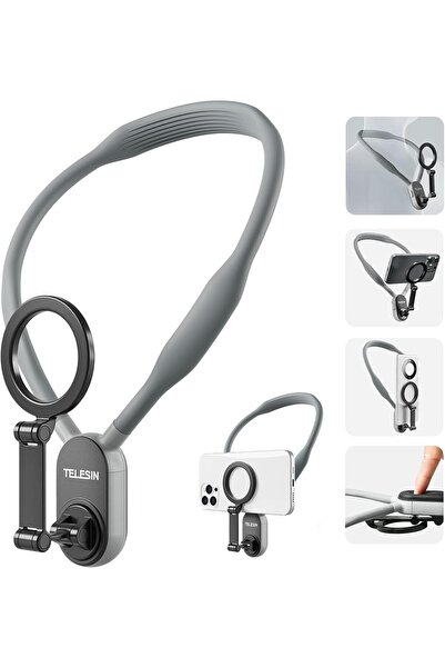 TELESIN Magnetic Phone Neck Holder POV/Vlog Mount (Grey)