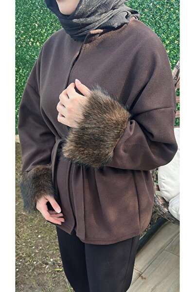 Çınar Couture Fur Trimmed Brown Jacket
