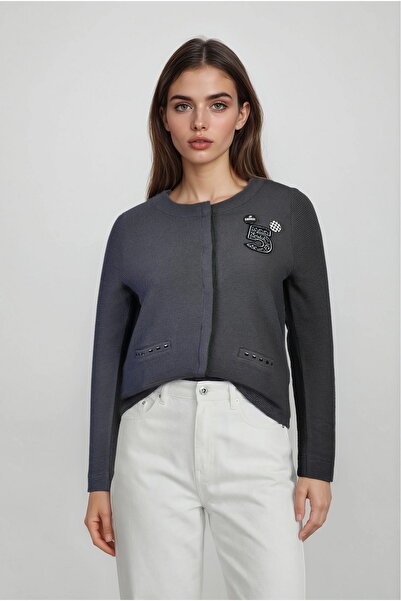 Zegy كارديجان بتفاصيل روزيت - أنثراسيت