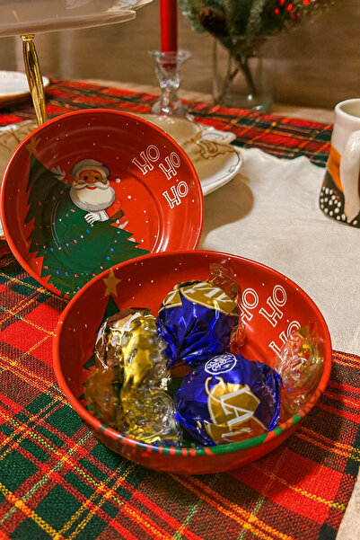 evolagrup وعاء تقديم الحلويات بتصميم سانتا كلوز لعيد الميلاد مقاس 10 سم