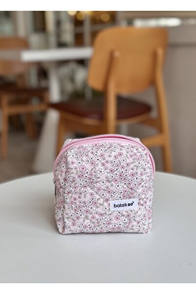 Batekso Powder Magnolia Patterned Makeup Bag - Small Size