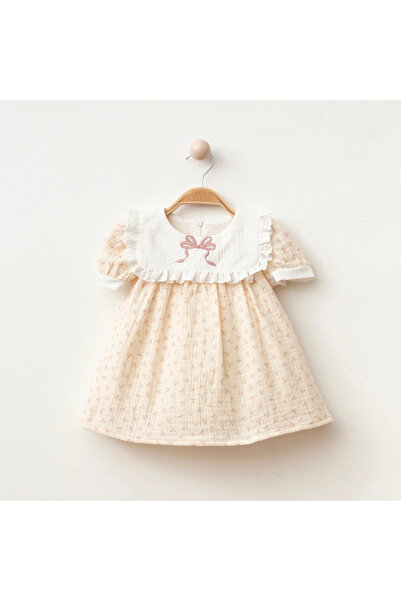 Lumia Baby Fiyonk Desenli Kız Bebe Elbise