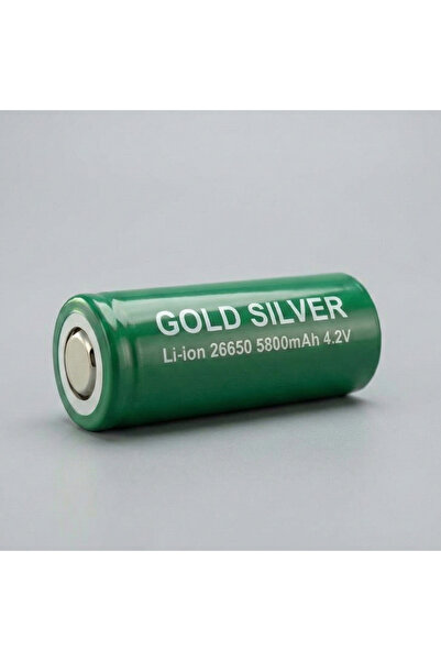 farissu Gold Silver 26650 5800mAh 4.2V Li-ion Şarjlı Pil – El Feneri Uyumlu