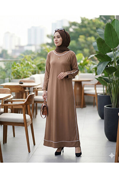 modamira Kadın Taba Sandy Boydan Namaz Büyük Beden Uzun Tesettür Elbise