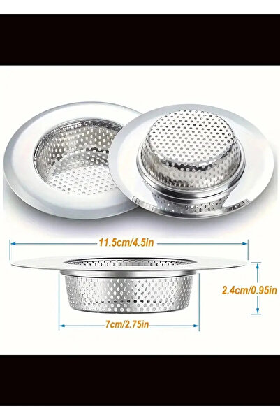 ZUZU MADE 11.5 Cm Büyük Boy Paslanmaz Çelik Lavabo Süzgeci - Evye Süzgeci 11.5 Cm