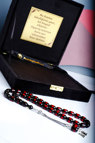 TESBİHEFENDİ Kutulu Harfli Ve 925 Ayar Gümüş Püskül Hediyelik Sürmeli Ateş Ke...