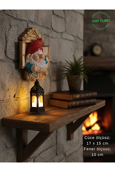 Gobo Fenerli Welcome Cücesi Dekoratif Kapı ve Duvar Süsü Farklı Renklerde