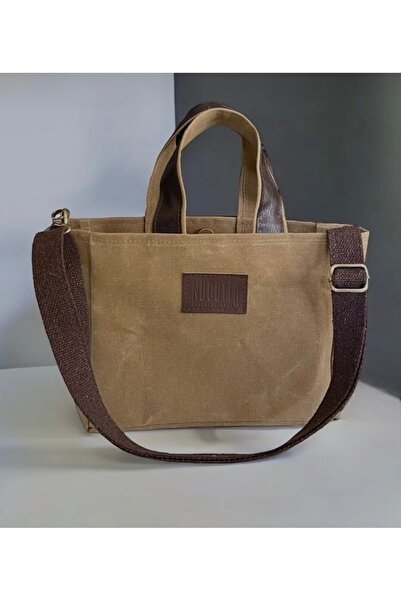 Nuggita Mini Boy Mıknatıslı Mumlu Kanvas Hardal Rengi El Çantası / Çapraz Askılı