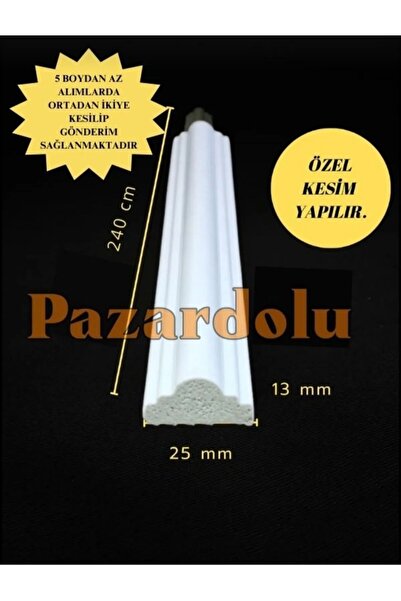 PAZARDOLU Boyanabilir Dekoratif Duvar Çıtası 2,5 Cm 1 Adet (240 CM)