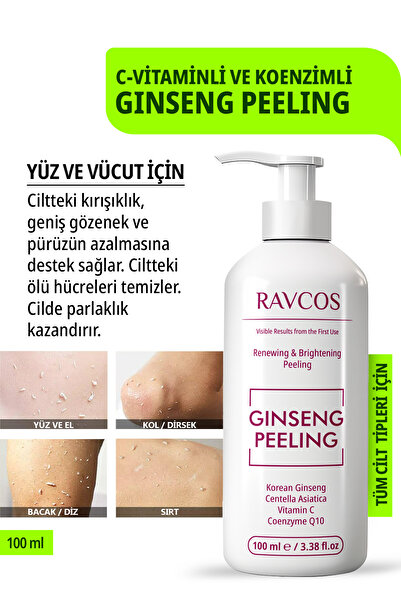 Ravcos Vücut Peelingi –C Vitamini ve Koenzim Q10 İçeren, Yüz İçin de Uygun Gi...