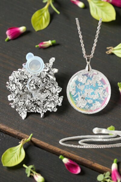 cnk craft shop Gümüş Folyo Varak Epoksi Hobi Tuval Mobilya Beton Süslemeler İçin