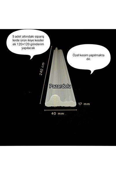 decofloor Boyanabilir Dekoratif Eğimli Duvar Çıtası 4 cm 1 Adet (240 cm)
