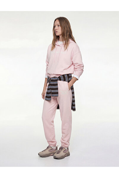 Koton مبطن بالصوف سويت شيرت بأكمام طويلة بغطاء رأس من الخلف مطبوع قصة فضفاضة