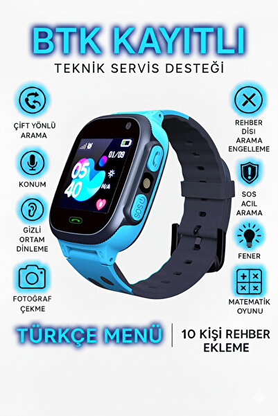 WildTech Akıllı Çocuk Saati Kameralı Takip Saati Ortam Dinleme Sim Kartlı Gps...