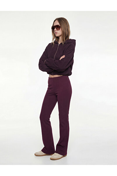 Koton Nervürlü Pamuklu Slim Fit İspanyol Paça Tayt Pantolon