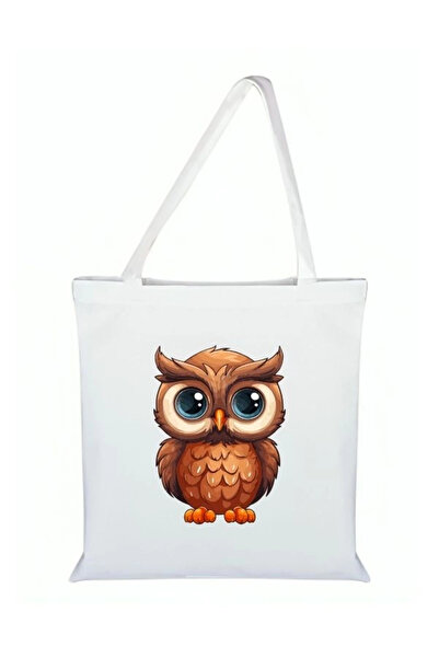 Özcan Tasarım Owl Printed Cloth Bag - Owl Bag
