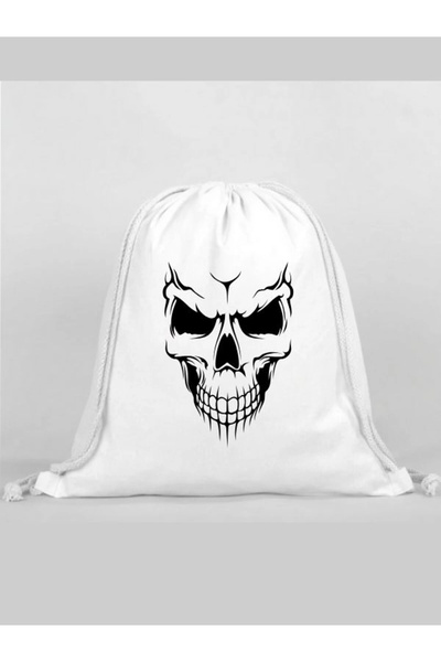 Özcan Tasarım Skull Printed Backpack - Drawstring Sports Bag
