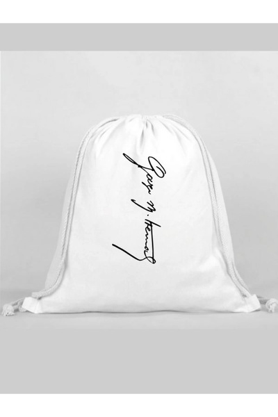 Özcan Tasarım حقيبة ظهر مطبوعة أتاتورك - حقيبة رياضية برباط