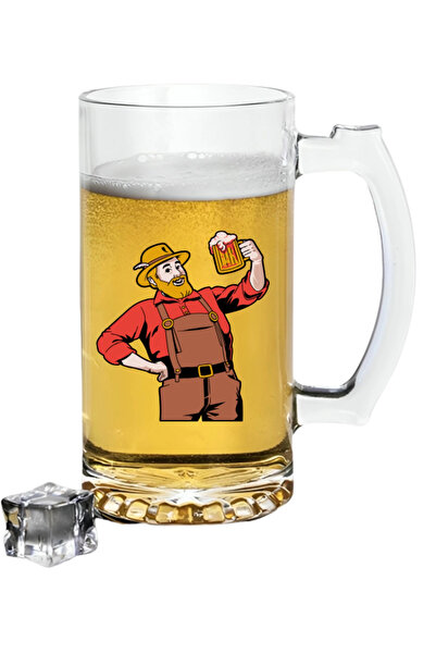 Özcan Tasarım كأس بيرة مطبوع للرجال يشربون البيرة - كأس بيرة