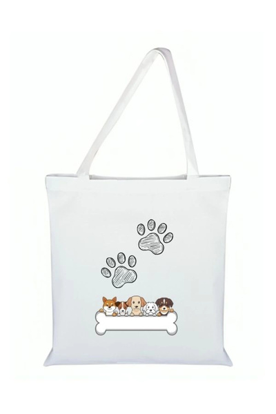 Özcan Tasarım Geantă din pânză imprimată cu labe - Geantă cu labe