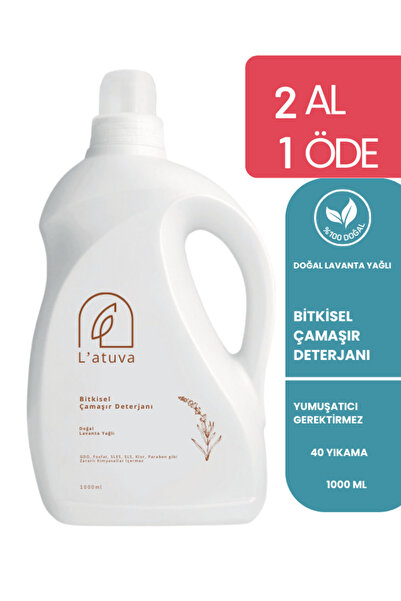 L'atuva Bitkisel Çamaşır Deterjanı Lavanta Yağlı, Kendinden Yumuşatıcılı 1000 ml