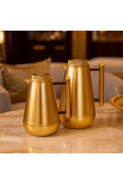 ALSAIF Golden Sword Thermos Set ☕✨ 1.3L and 0.75L Capacity | Elegant Hospitality and Long-Lasting Heat Preservation