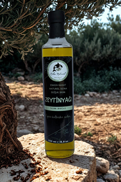 Orka Natural 2025 -2026 Yeni Sezon Erken Hasat Soğuk Sıkım Hakiki Filtresiz Zeytinyağı - 500 ML