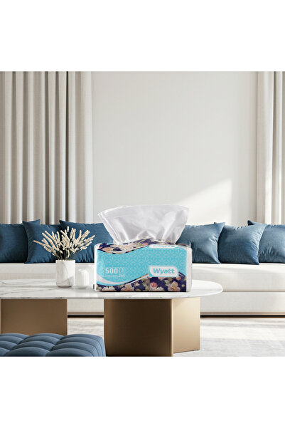 WHITE مناديل وجه ثلاثية الطبقات، ناعمة وقوية. تحتوي كل عبوة على ٥٠٠ منديل, تحتوي العبوة على 4 علب