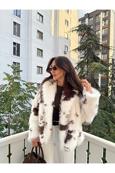 manana fashion Μπουφάν με μοτίβο από γούνα υψηλής ποιότητας