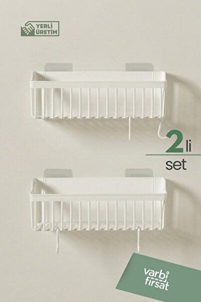 Varbifırsat رف مطبخ لاصق، منظم توابل داخل الخزانة، منظم مطبخ مكون من قطعتين مع شماعات بلاستيكية